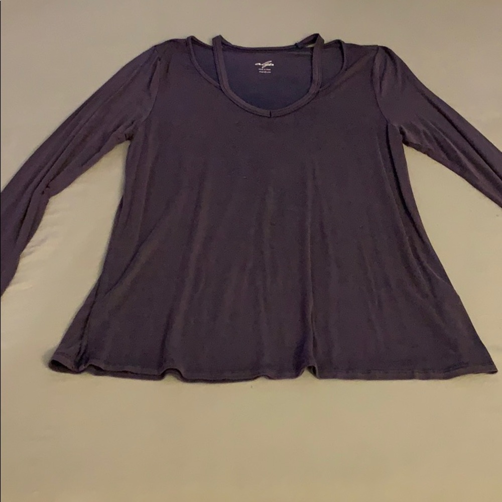 Weathered navy long sleeve tee